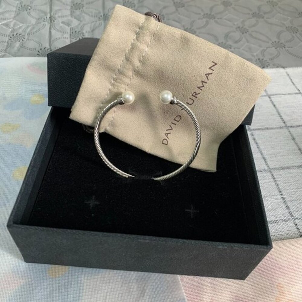 David Yurman Silver Pearl Bracelet For Women